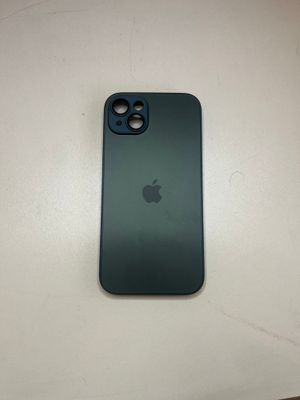 iphone 14 plus silicone+Glass CASE cangling Green