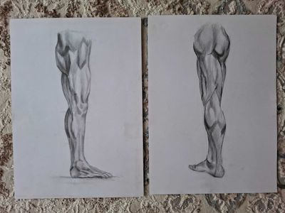Продаётся нарисованная от руки человеческая нога.