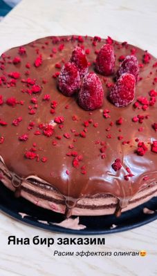 Кофейный торт с малиной🍰