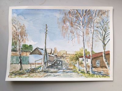 пейзаж акварелью