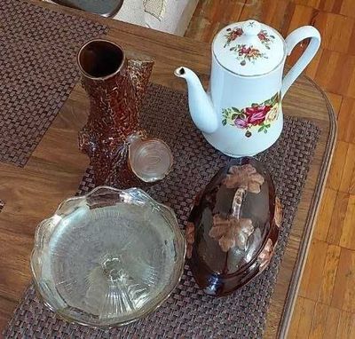 Ваза. Кофейник. Фруктовница. горшочек