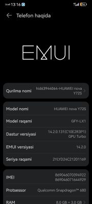 HUAWEI nova Y72S