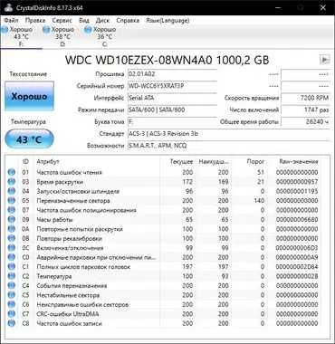 Продам жесткий диск WD BLUE 1 Tb CMR SATA 7200