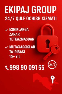 Qulf ochish xizmati 24/7