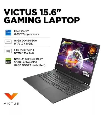 HP Victus 15.6" FHD IPS 144Hz Core i7-13620H 16GB 1TB RTX 5060 8GB
