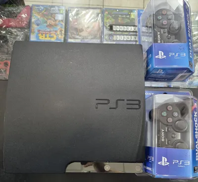 PS3 Slim+ с 2 джостиками +игры