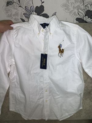 Рубашка от Polo оригинал белоснежная лен