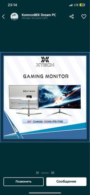XTech 27 100hz Curved ips FHD чёрный / Gaming manitor
