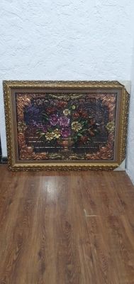 Продам картина чеканка цветы