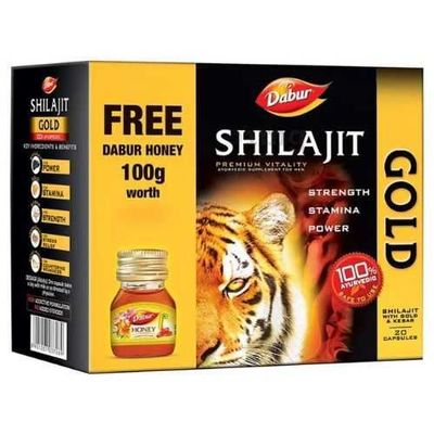 Shilajit gold (Индийское мумиё) в капсулах + гималайский мёд от Dabur