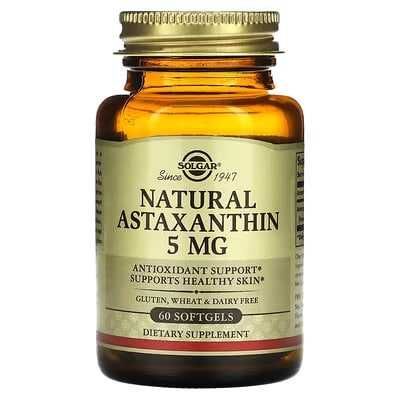 Солгар астаксантин 5 мг, Solgar Astaxanthin 5 mg.