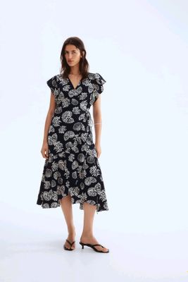 Платье H&M с кроссовым передом и принтом