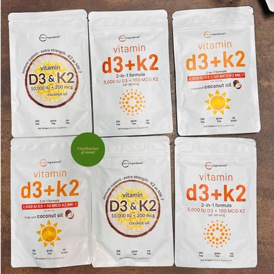 Vitamin d3 + k2,300 softgel,5000,10000,2000,