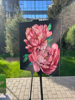 Пионы души. Холст 60/40 акриловые краски.