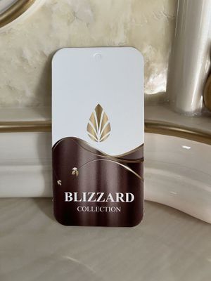 Бирки для текстильных продукций с надписью «BLIZZARD COLLECTION»