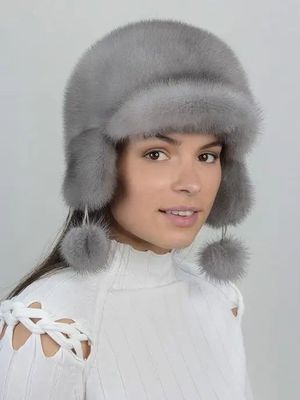 Шапка ушанка женская меховая норка