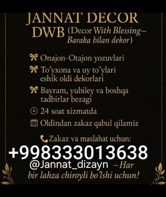 Dekorasiya Buxoro 400 000