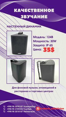 звучание для ресторанного бизнеса и торговых центров (черный)