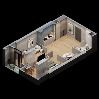 2 хонали квартира 60 м² — шаҳар маркази, қулай бўлиб-бўлиб тўлаш
