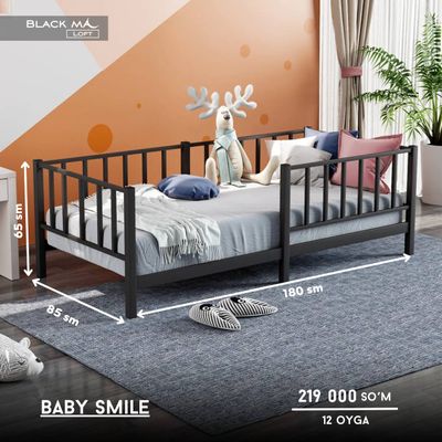 BABY SMILE bolalar uchun metall krovat modeli