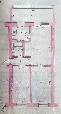 3хкомнатная квартира 70м2 Шруставелле балкон 2*6