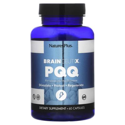 БАД NaturesPlus, BrainCeutix, пирролохинолинхинон (PQQ), 20 мг, 55 кап