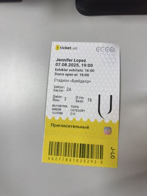 Jennifer Lopez konsertiga bilet sotiladi