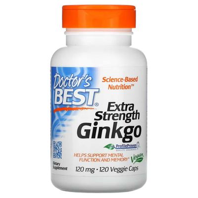 Гинкго, ginkgo, Doctor's Best, гинкго с повышенной силой действия