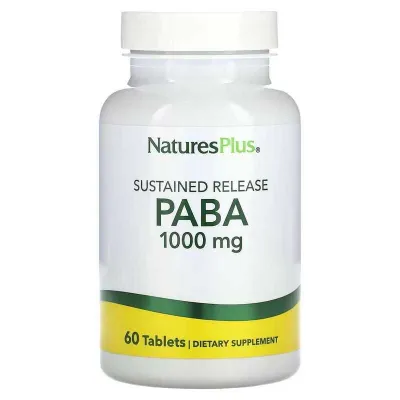 NaturesPlus PABA ПАБК, 1000 мг, 60 таблеток