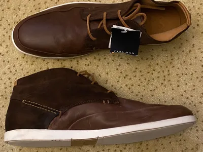 Высокие кожаные кеды от Zara из США Размер 44-44.5