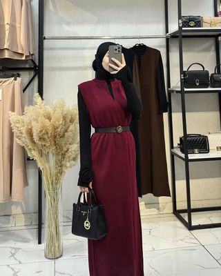 Turkiya original vyazanniy sarafan, trend ranglar: sini, bordo va choko