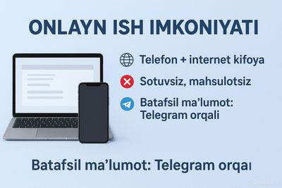 onlayn ishga taklif qilaman