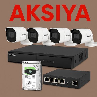 AKSIYA! Kamera komplekt — 4 ta kamera + Nvr + HDD + Poe