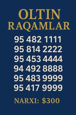 Chiroyli raqamlar / 4ta bir xil raqamlar
