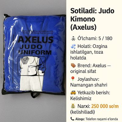 Sotiladi: Judo Kimono (Axelus)