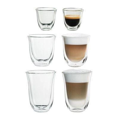 Набор стаканов для кофе DeLonghi DLSC 302 MIX (6 шт) 60/190/220 мл