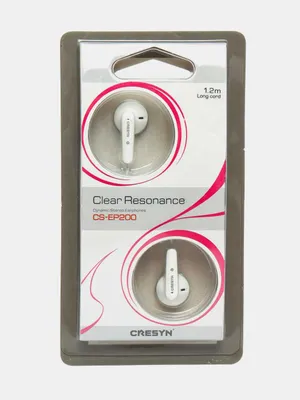Новые наушники проводные цвет белый, бренд Cresyn, длина кабеля 120 см