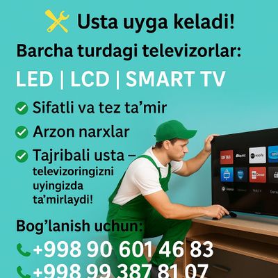 Televizor ta'miri – uyingizda Ремонт телевизоров – у вас дома