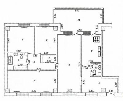 Продается 4х ком. квартира на Ц-1, ор-р: Бибигон, 113м2