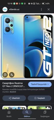 Realme gt neo 2 5g sotiladi