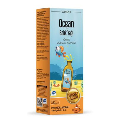 Orzax Ocean Omega 3 Orange Fish Oil Liquid 150 ml / Омега 3 для детей