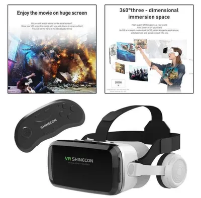 VR Очки виртуальной реальности Bluetooth VR SHINECON GO4BS с пультом
