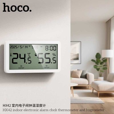 Hoco HX42 Электронные часы-термометр-гигрометр с будильником