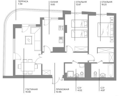 Квартира 4/3/15, 130 м², ЖК "Инфинити", улица Садыка Азимова, Эфенди