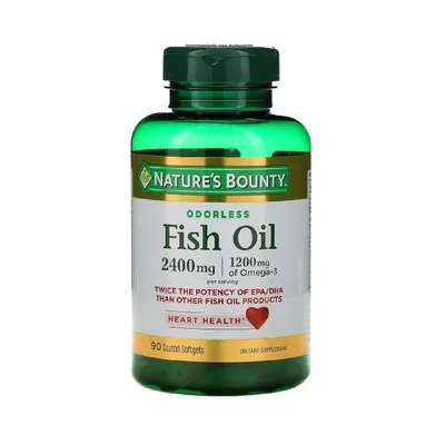 Рыбий жир Nature's Bounty, поддерживает здоровье сердца, 2400 мг,