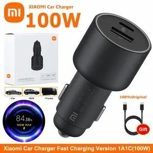 Автомобильное зарядное устройство Xiaomi, 100 Вт, 5 В, 3 А, два USB-по