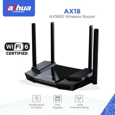 Dahua AX1800 Wireless Router WIfi i 574 Mbps 2.4 GHz, 1201 Mbps 5 GHz