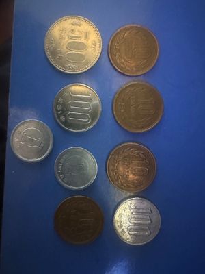 Yaponiya tangalar to‘plami – 500, 100, 10, 1 Yen – 9 dona