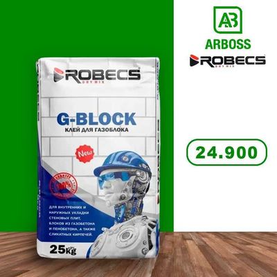 ROBECS G-BLOCK 25 kg—Gazoblok va G‘isht Uchun Yopishtiruvchi Aralashma
