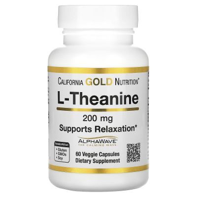 L theanine 200 mg 60 капсул от California gold nutrition